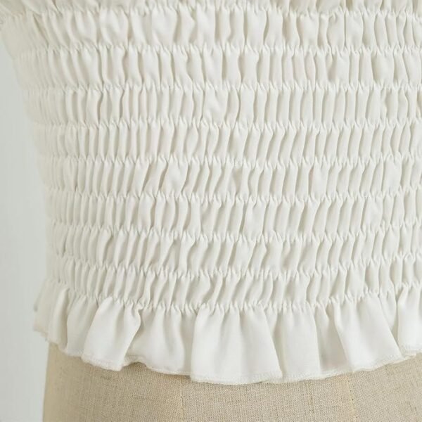 Womens Renaissance Peasant Blouse Off Shoulder Trumpet Sleeve Tops - Image 4